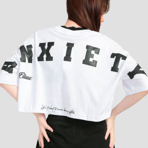 T shirt oversize crop cewek combed24s