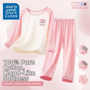 Thin Girls Sleepwear Set Cotton