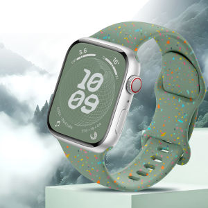 Silicone Strap for Apple Watch Series 9 45mm 41mm 42mm 38mm Women Men 44mm 40mm iWatch Ultra 49mm Series 9 8 7 6 5 4 3 Colorful Flecks Sport Band