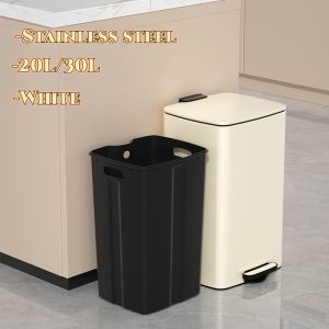 Manzan Step Pedal Trash Can 20L/30L Rectangle Stainless steel Trash tin
