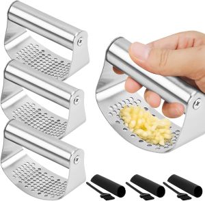 Garlic Press Food Stainless Steel Squeezer Manual Garlic Ginger Rocker Crusher Garlic Cutter Kitchen Gadgets and Accessories