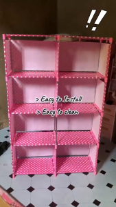 4 5 Tier Bookshelf DIY Storage Rack Dustproof Back Cover Multifunctional Organizer for Kids Toys COD