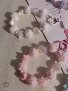 BasicSpark New Arrival Pom Pom Starfish Shell Beaded Phone Lanyard | Womens Keychain Pendant Phone Strap