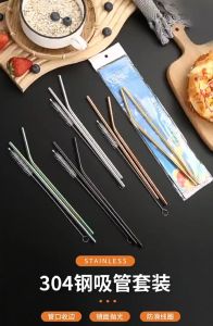 ร้านไทยพร้อมส่ง หลอดดูดน้ำ หลอดสแตนเลส ใช้กับแก้ว 30ออนซ์ได้ มาพร้อมแปรงทำความสะอาด ms99