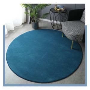 Nordic Style Blue Solid Color Carpet Round for Home Decor Modern Living Room Coffee Table Rug Crawling Carpets Minimalist