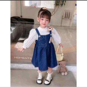 {GUDANG IMPORT 01} DRESS OVERALL 2 IN 1 ANAK PEREMPUAN IMPOR UNTUK USIA 3 BULAN SAMPAI 4 TAHUN
