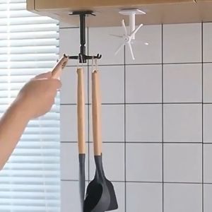 Universal Kitchen Utensils Hook 360 Rotating Foldable Wall Hanging Multipurpose Storage Organizer / Cangkuk Dapur