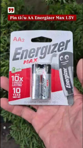 Vỉ 2 viên pin tiểu AA Energizer Max 1.5V E91 BP2 hàng chính hãng có logo môi trường xanh