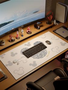Cute Large Size Leather Mousepad Office Desk Mat Computer Keyboard Cartoon Pad Anti-Stain Waterproof Rectangular Shape