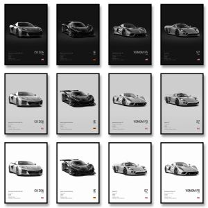Rastar | Famous Cars IE GT Canvas Wall Art Print Poster C C C Home Decor Modern Mural Unframed Birthday Gift