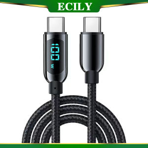 Ecily PD 100W USB C để Loại C Cáp sạc nhanh 65W USB C để IOS trong suốt Cáp màn hình hiển thị kỹ thuật số cho điện thoại máy tính xách tay