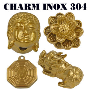 Vòng chuỗi đeo tay đá thạch anh trắng đen từ 8 ly đến 14 ly 108 hạt charm inox vòng tay chuỗi hạtcharm tỳ hưu charm Phật Như lai charm A di đà charm hoa sen charm bát quái