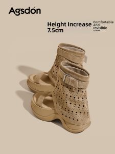 Agsdon | New Lace-up Cut-out Thick-soled Sandals