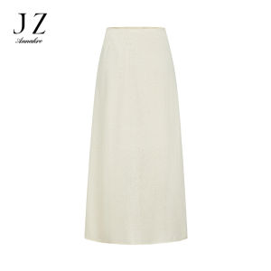 Anna Quan Summer 2025 Lazy Knitted Long Skirt Womens mid Waist A-Line Skirt Cotton Viscose Blend Hollow out Design Holiday Style