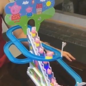 KT Electric toys for climbing stairs Train cars Railway sets - Childrens Track Toys for Girls and Boys