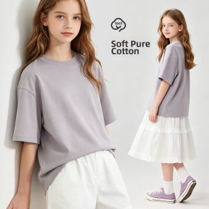 DOMIO | New Summer Cotton Plain Large Kids T Shirts