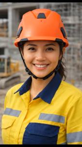 Helm Proyek HUNTER Safety – ABS Tahan Benturan untuk Konstruksi