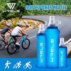 WRELS TPU Silicone Soft Water Bottle Outdoor Sport Running Bicycle Camping Climbing Soft Flask BPA Free Portable Soft Water Bag