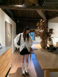 VKSOD | เสื้อเชิ้ตผ้าฝ้ายปักลายสไตล์เกาหลีฤดูร้อนปี 2025 เสื้อตัวบนและกางเกงขาสั้นลายสก็อตหลากสีสันสำหรับผู้หญิงวัย 25-35 ปี