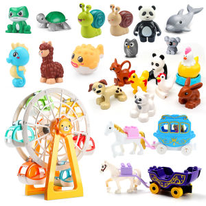 Animal spelling Building Blocks Bear panda Elephant giraffe sheep chicken Compatible with Duploed Educational Toys Children Gift