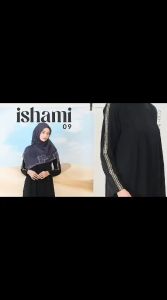 Jual Gamis Muslimah Ethica Ishami 09 JET BLACK Gamis Eksklusif Premium