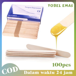 100 Pcs Tongue Spatel Kayu Spatula Wax Wooden Tongue Depressor Spatula Waxing Kayu Spatula Lidah Kayuisi