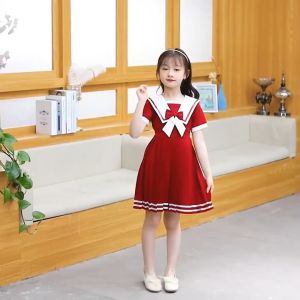 ชูดเด็กผู้หญิง ชูดนักเรียนหญิง ชูดยูนิฟอร์ม JK แขนสั้น ชูดเจ้าหญิงสาวประถม ชูดสไตล์ทะเล ชูด Yessica