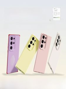 Samsung Galaxy S25 Ultra Magnetic Liquid Silicone Phone Case Full Lens Protection Soft Shell Compatible with S25 plus