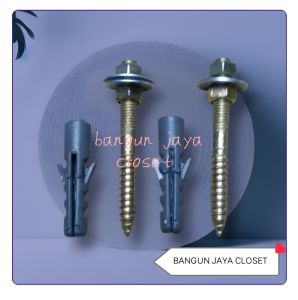 Baut sekrup closet duduk serbaguna Baut fisher tanam closet duduk isi 2 pcs
