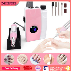 DECINIEE 250000RPM Nail Drill Machine Mini Manicure Polish Milling Grinder Nail Art Sanding File Drill Bits Portable Nail Drilling Pen
