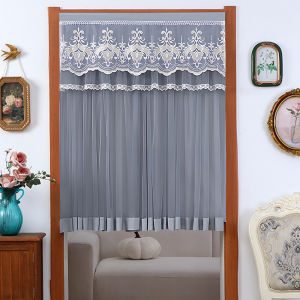 Modern Minimalist Lace Door Curtain Privacy Partition Bedroom Home Use Net Curtain Bathroom Door Curtain Dustproof