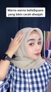 Hijab Bella Square Premium Anti Letoy 115cm x 115cm | Jilbab Segiempat Polos | Kerudung Segiempat