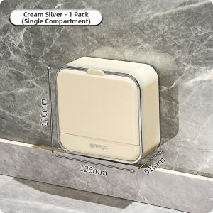 HUIJINGYUN | Aesthetic Wall-Mounted Drill-Free High-Grade Lidded Soap Box