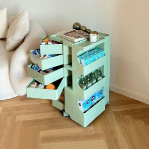 Living Room Cosmetic Mask Storage Cart Drawer Cabinet Rotating Mobile Storage Rack Snack Organizer Popular Internet Object