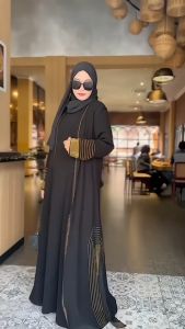 GAMIS ABAYA WANITA ARAB HITAM ASFIYA BEST SELLER