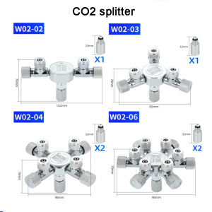 ZRDR | Aquarium CO2 Diversion CO2 Regulator Multi-Channel Diversion Control Valve Aluminum Alloy CO2 Multi-Channel 2/3/4/6 Optional