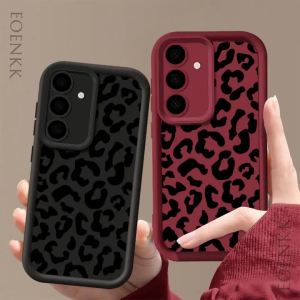 Ladder Border Shockproof Phone Case For Samsung Galaxy S26 S25 S24 S23 S22 S21 S20 Note20 Ultra Plus Fashion Leopard Print Cover