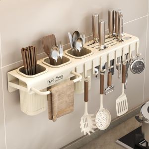 Multipurpose Drill-Free Kitchen Knife Storage Rack