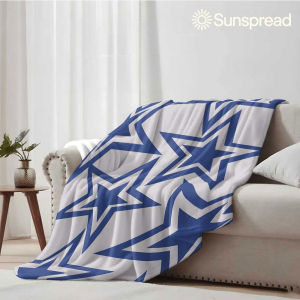 Beast Kingdom | Blue Star Soft Warm Flannel Blanket Lightweight Cozy Christmas Halloween Home Decor Room