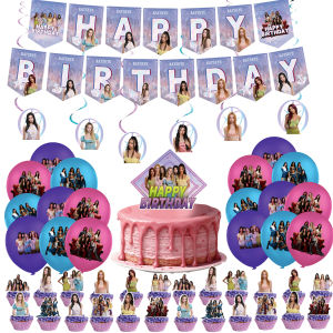 Takara Tomy | New Katseye Birthday Decoration Superstar Party Favors Stickers Poster Balloons Backdrop Banner Cake Decoration Baby Showe Gift