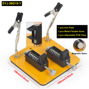 NEWACALOX Magnetic Helping Hand Soldering Third Hand Tool with Alligator Clips Flexible Metal Arms Electronic Repair Tool