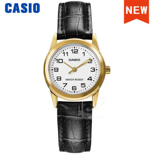 Casio | Đồng Hồ Thạch Anh Nữ Casio Dây Da Chống Nước 30m Vỏ Thép Không Gỉ Phong Cách Đơn Giản Reloj Mujer LTP-V001GL-9B