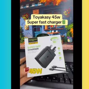 Toyakasy TY-04 45W PD Super Fast Charge with Type C to Type C Cable UK Plug