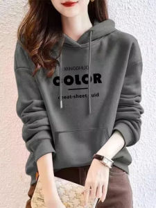 DVDK | Áo Hoodie Thời Trang In Hình Có Lót Nỉ cho Phụ Nữ Mùa Xuân Thu