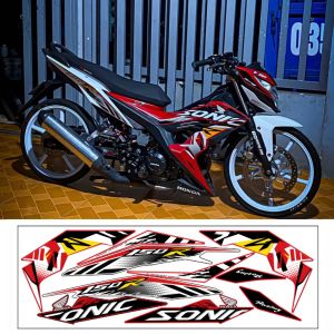Tem rời SONIC 150cc - Mẫu 150R trắng đỏ tem bóng form chuẩn. Chất liệu PPF Cao Cấp : 3 Lớp Chống Nước Chống Phai Màu. Nhãn Dán Decal