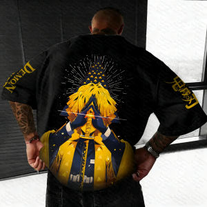 Bandai | Demon Slayer Anime Mens and Womens T-shirt for Summer New Agatsuma Zenitsu Print Large Casual Loose Family Short Sleeved Top