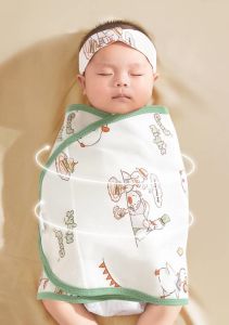 0-6 Months Adjustable Cotton Swaddle Wrap for Newborn Baby Soft Cotton Swaddle