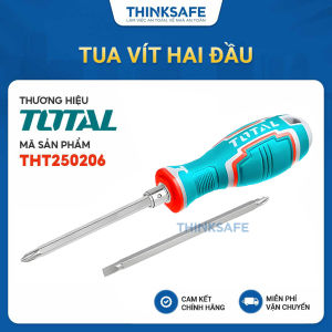 Bộ tua vít 2 trong 1 TOTAL chiều dài vít 75mm - 160 mm dùng chất liệu thép CR-V đầu vít có thể hoán đổi - Thinksafe