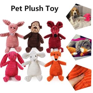 Dog Chew Plush Toys Pet Fleece Rope Interative Toy Dog Squeaky Toys Pet Dogs Doll Non-Toxic Braided