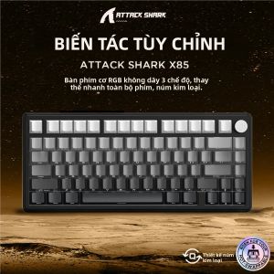 Bàn Phím Cơ Chơi Game Không Dây Attack Shark X85 75% RGB Gắn Gioăng Hot-swap Switch Tuyến Tính Keycap PBT Tương Thích Bluetooth/máy Tính Để Bàn/laptop